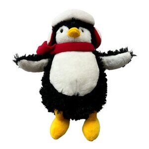 Hallmark Holiday Penguin Plush Red Hat With Bell Black White Cute Stuffed Animal